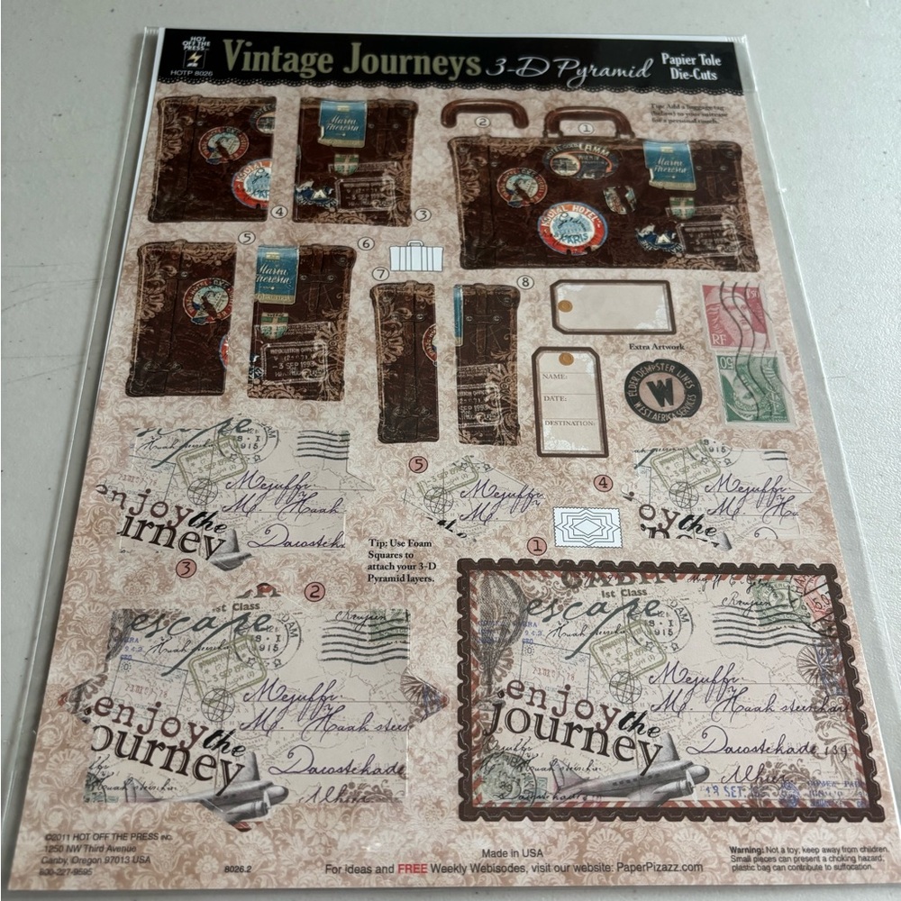 Vintage Travel Scrapbook Paper Set various pieces see pics. Vacation value pack - Picture 12 of 16